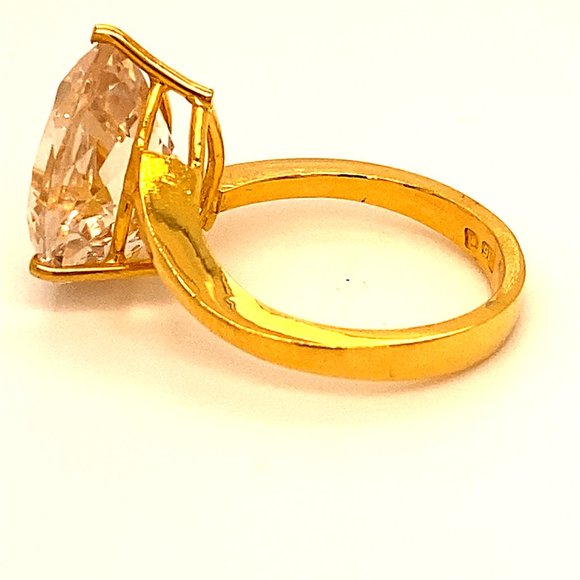 Certified Imperial Topaz 11.70ct Solid 22K Ring - Picture 6 of 11